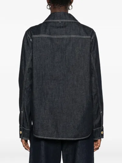 S Max Mara Denim Shirt In Black