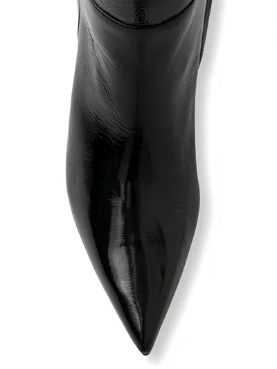 Msgm Pointed Knee High Boots In Black