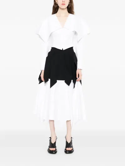 A.w.a.k.e. A.w.a.k.e Mode Oversized-collar Cropped Cotton-blend Jacket In White