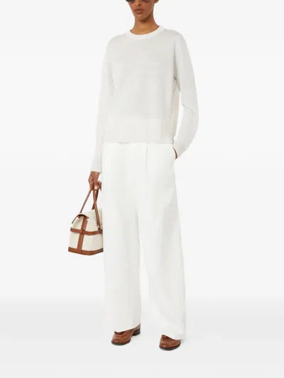 's Max Mara Elbow Patch Sweater In White