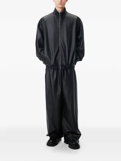 Alexander Wang 레더 집업 봄버 재킷 In Black
