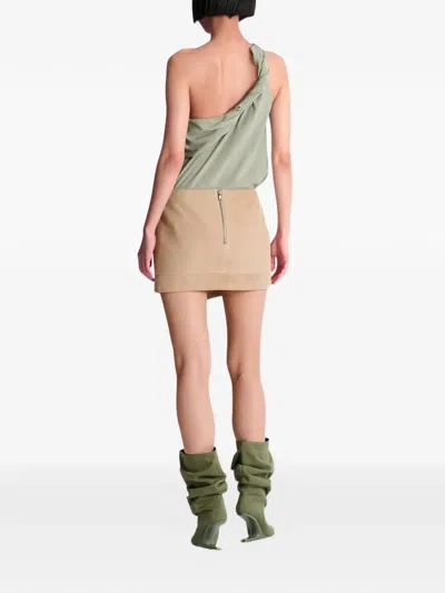 Balmain 스웨이드 미니 스커트 In Neutral