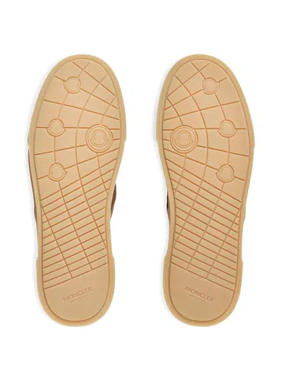 Moncler Luxe Suede Lace-up Sneakers For Women In Brown