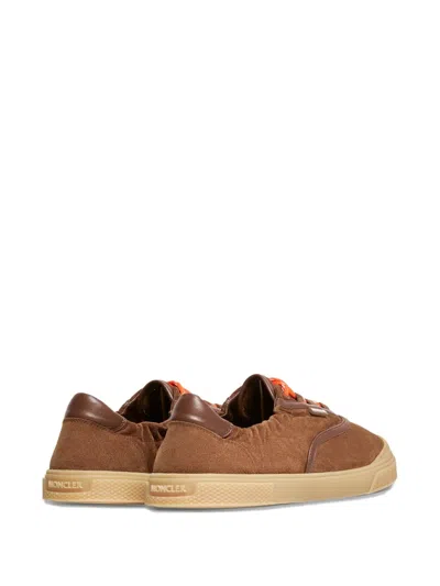 Moncler Luxe Suede Lace-up Sneakers For Women In Brown