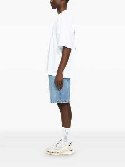 Off-white 하프 애로우 데님 쇼츠 In Blue