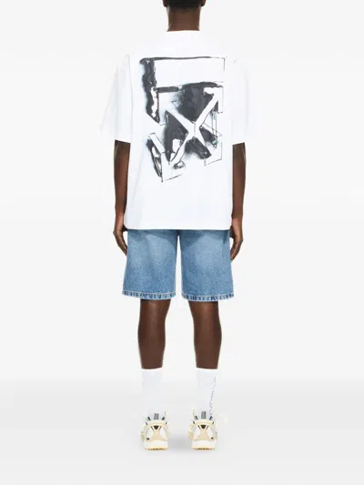 Off-white 하프 애로우 데님 쇼츠 In Blue