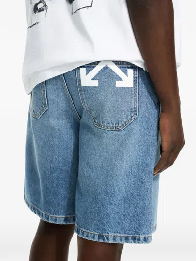 Off-white 하프 애로우 데님 쇼츠 In Blue