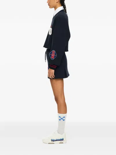 Off-white Royal Patch Crop Sweatshirt In Blue