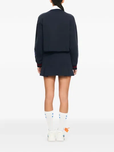 Off-white Royal Patch Crop Sweatshirt In Blue