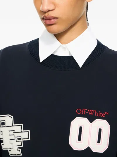 Off-white Royal Patch Crop Sweatshirt In Blue