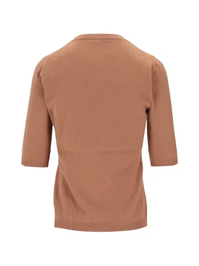 La Rose 파인 니트 티셔츠 In Brown