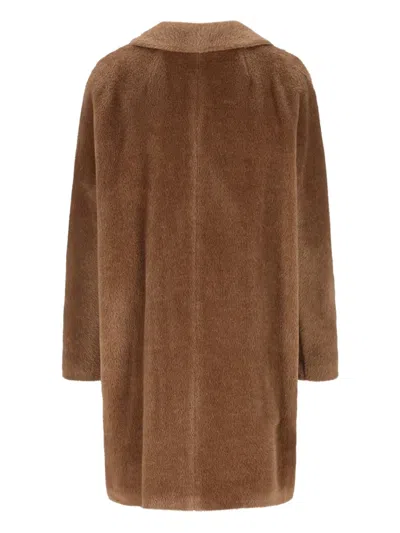 S Max Mara Double-breasted Wool Coat In Brown