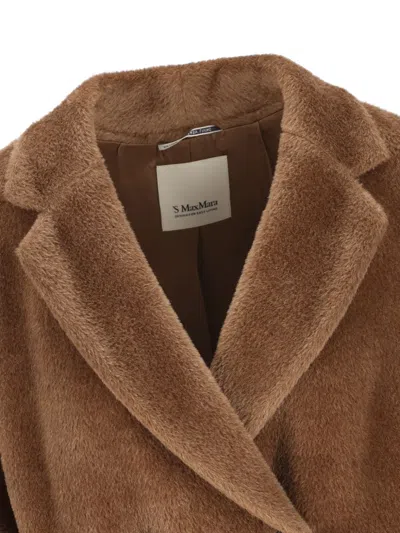 S Max Mara Double-breasted Wool Coat In Brown