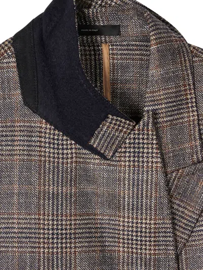 Paul Smith 더블 브레스티드 체크 블레이저 In Brown