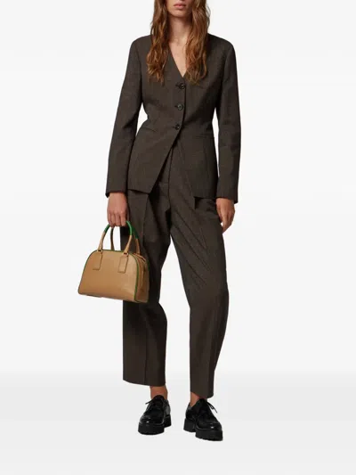 Paul Smith Buttoned Wool Blazer In Brown