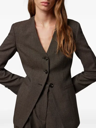 Paul Smith Buttoned Wool Blazer In Brown
