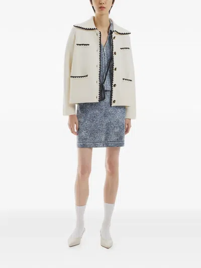Crush Collection Patterned Skirt In Blue