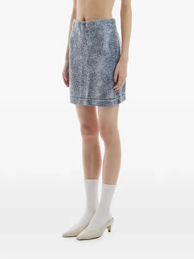 Crush Collection Patterned Skirt In Blue