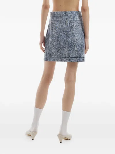 Crush Collection Patterned Skirt In Blue