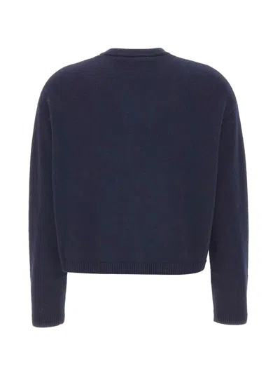 S Max Mara 런던 하프 버튼 스웨터 In Blue