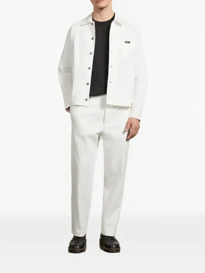 Pence Tommy Button-front Shirt Jacket In White