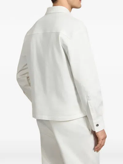 Pence Tommy Button-front Shirt Jacket In White