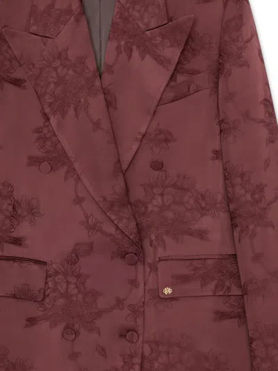 Amiri 플로럴 패턴 더블 브레스티드 블레이저 In Brown
