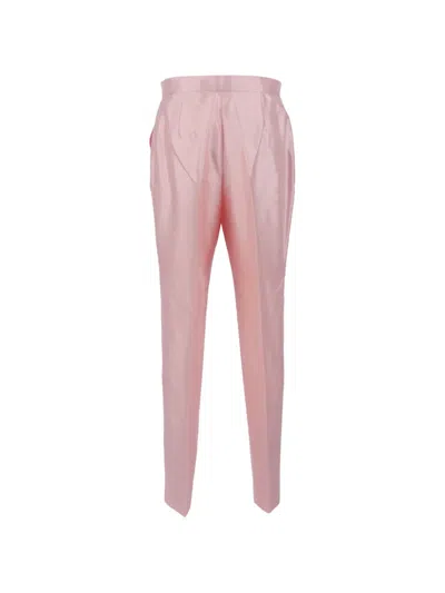 Max Mara Studio Pantalone Lungo Mseorata In Pink