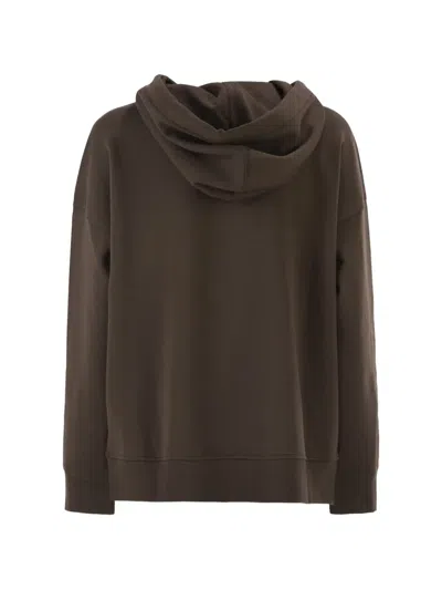 S Max Mara 만드레아 로고 자수 스웨트셔츠 In Brown