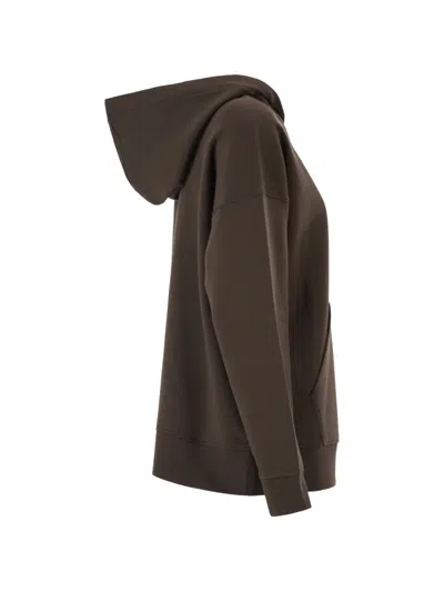 S Max Mara 만드레아 로고 자수 스웨트셔츠 In Brown