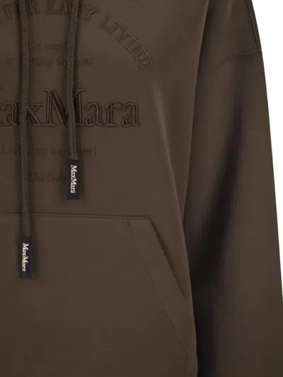 S Max Mara 만드레아 로고 자수 스웨트셔츠 In Brown
