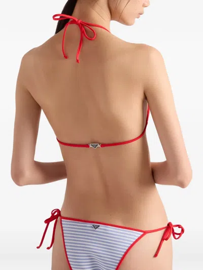 Prada Interlock Jersey Bikini Bottom In Multi