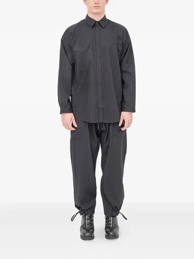 Jan-jan Van Essche Concealed-button Long-sleeved Shirt In Black