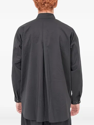 Jan-jan Van Essche Concealed-button Long-sleeved Shirt In Black