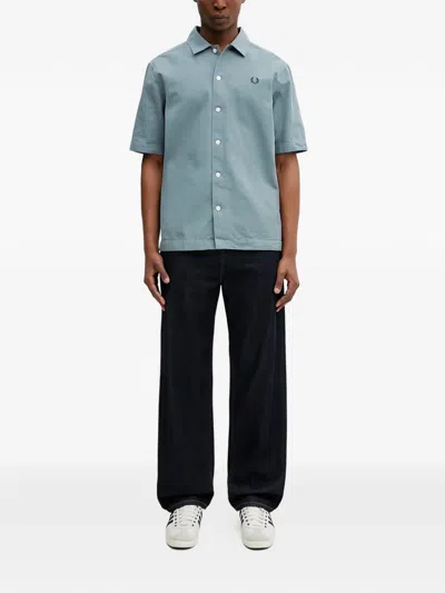 Fred Perry 반소매 셔츠 In Blue