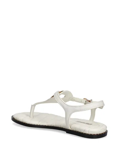 Blauer Leather Flat Sandals In White