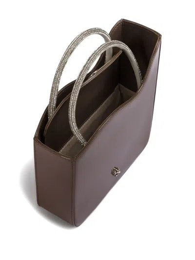 Le Silla 스몰 아이비 크리스털 장식 웨이브 토트 백 In Brown