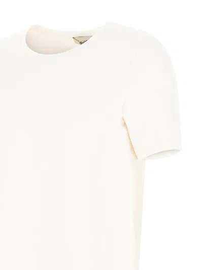 S Max Mara 크루넥 자수 티셔츠 In White