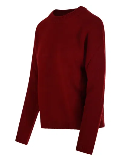 S Max Mara 라운드 넥 스웨터 In Red