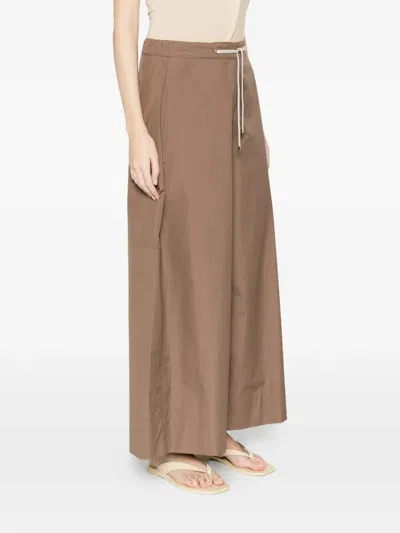 S Max Mara 드로스트링 팬츠 In Brown