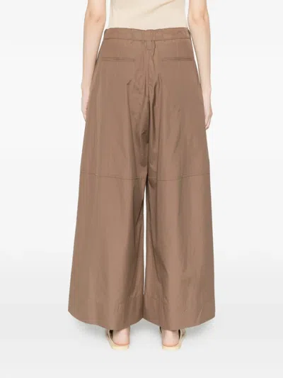 S Max Mara 드로스트링 팬츠 In Brown