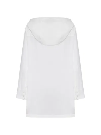 S Max Mara 후드 재킷 In White