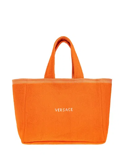 Versace 메두사 테리 자카드 비치 백 In Orange