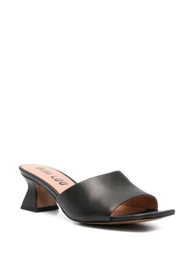Bibi Lou Square Toe Mules In Black