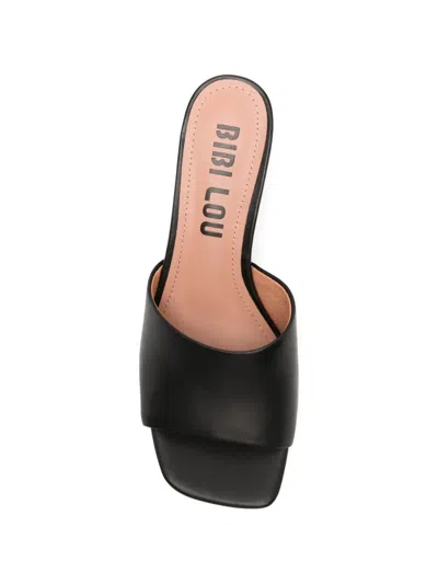 Bibi Lou Square Toe Mules In Black