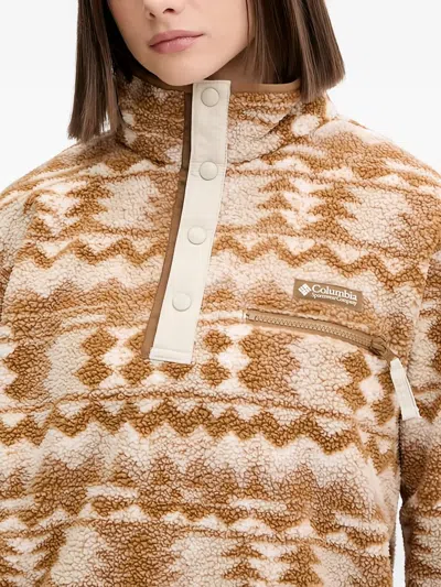 Columbia Patterned Button-up Top In Brown