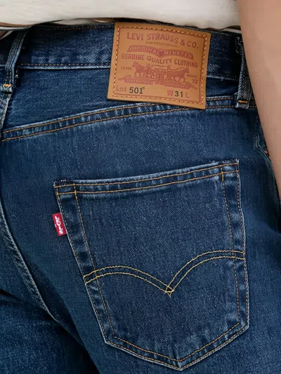 Levi's 501 로고 패치 쇼츠 In Blue