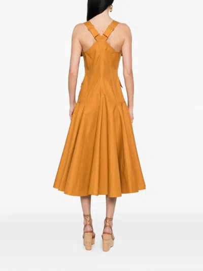 Zimmermann 포켓 유틸리티 미디 드레스 In Orange