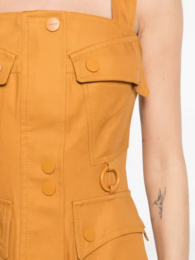 Zimmermann 포켓 유틸리티 미디 드레스 In Orange