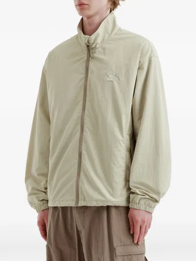 Chocoolate 로고 자수 집업 재킷 In Green